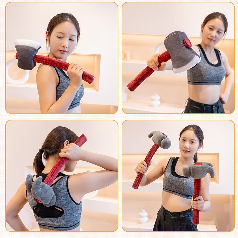 Cross-Border Plush Hammer Pillow Toy - Funny Axe Claw Hammer Prop, Sand Sculpture Gift for Boys