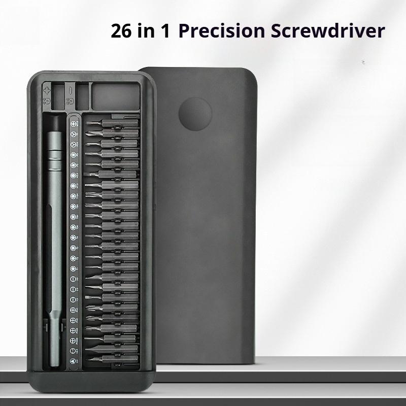 Multifunctional Precision Screwdriver Computer Eyeglasses Cell Phone Repair Tools Set of 26 Pcs 4mm Bits
