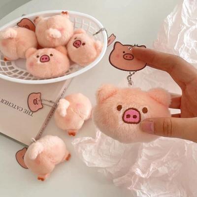 Plush Stuffed Mini Pig Head Cartoon Animal Toy Pendant Brooch Cute Toy Keychain