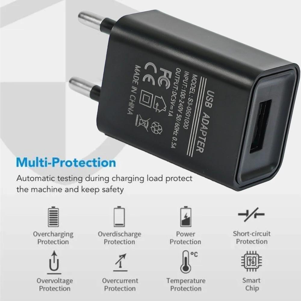 5/1Pcs Universal 5V 1A EU Plug USB Wall Phone Charger Charger Power Adapter For iPhone iPad Samsung Xiaomi Redmi Google