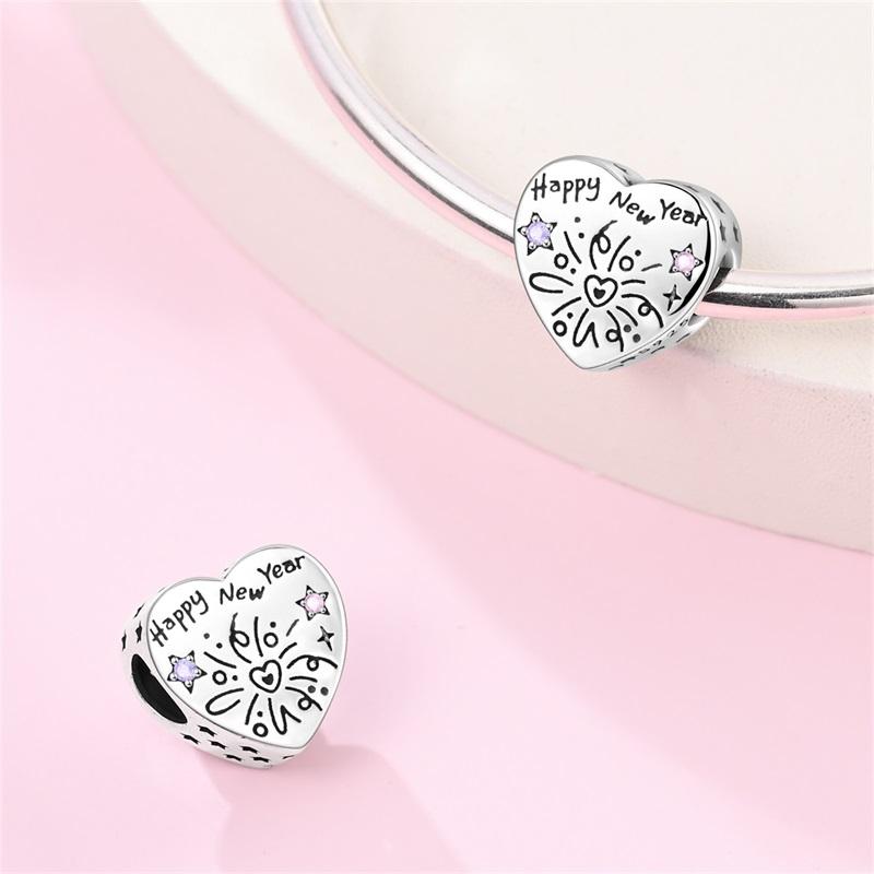 Original Copper Charm Bead Mother'S Day Love Heart Family Charm Bead Pendant Fits Bracelet Womens Jewelry Gifts