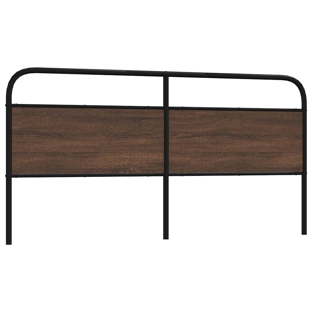 Replacement Headboard Brown Oak Effect 180 cm Steel and Wood Based Material