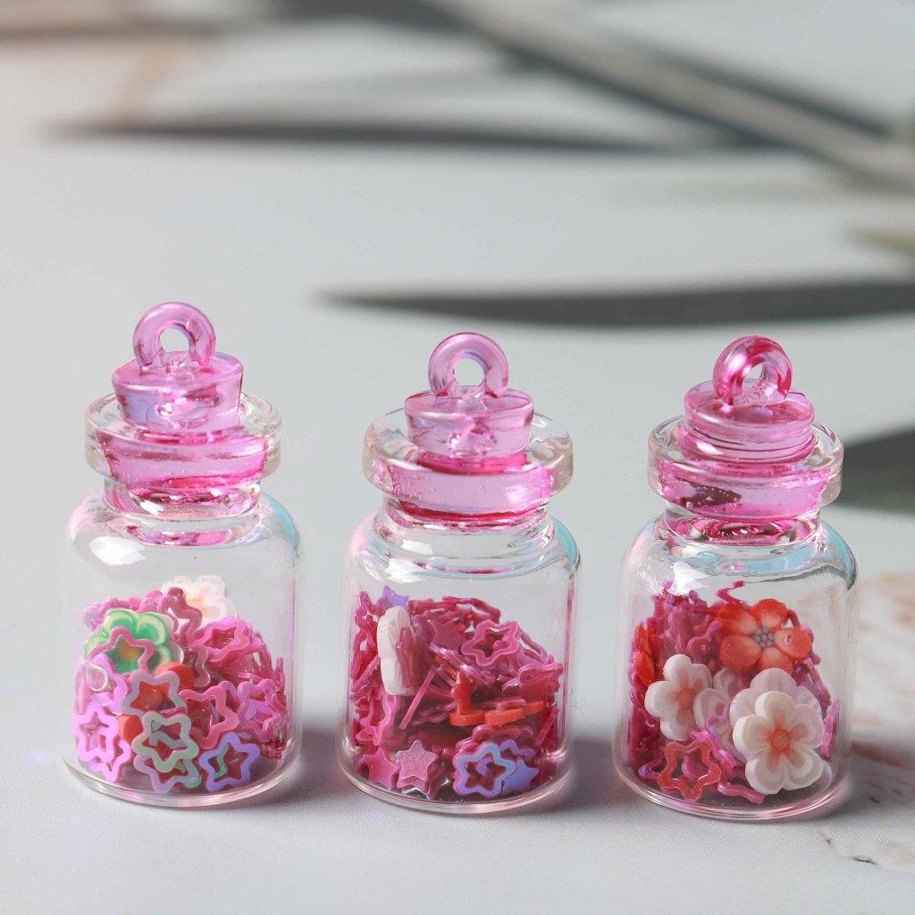 10 Stück Mehrfarbige Mini Sternflasche Miniatur Harz Ornamente Feengarten Dekoration Mikrolandschaft