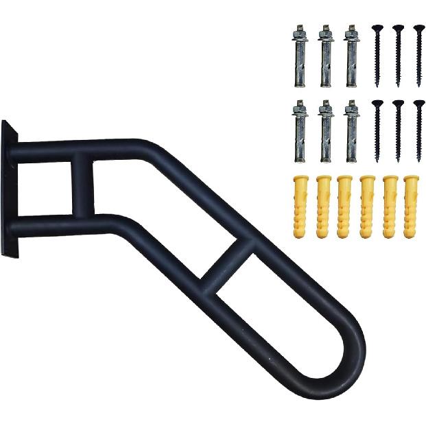 Handrails for Outdoor Steps, 21" Wall Mounted Railings for 1-3 Steps, Stair Railing Safety Grab Bar with 2 Anti-Skid Crossbar for Garage, Porch,