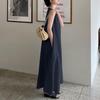 Summer Spaghetti Strap Cotton Linen Maxi Dress with Pockets - Sleeveless, Loose Fit, Round Neck for Women