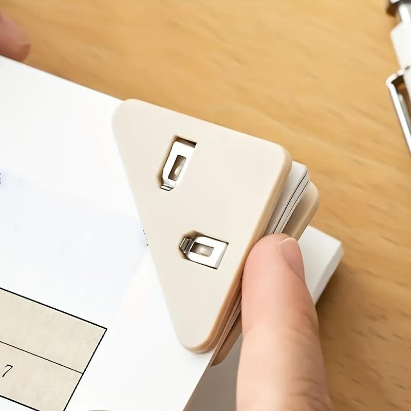 10 adet Çok Fonksiyonlu Ofis Üçgen Kitap Klipsi - Yuvarlanmayı Önleyici Plastik Dosya Klasörü Düzenleyici