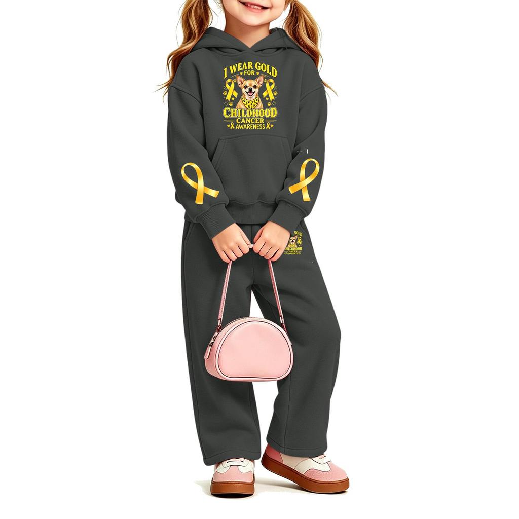 Girls' Fashion Print Hoodie and Sweatpants Set 2 Piece Casual Outfit for Everyday Wear