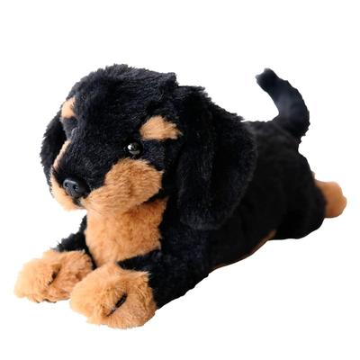 Sun Lemon Miniature Dachshund Knee Puppy, Black, Short Sleeve, 13 X 18 X 12 Cm, Plush Animal, Cute Dog, P-8072