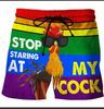 Men's 3D Turkey Head & Banana Print Swim Shorts