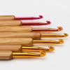 Carbonized Bamboo Handle Crochet Hook for DIY Knitting and Sweaters - Rounded Head