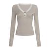 Sexy V-neck Lace A-line Knit Long-sleeve Top - Elegant Slimming Sweet Girly Style