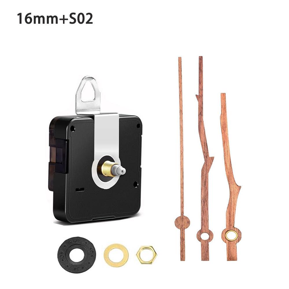Silent DIY Cross-Border Long Shaft Clock Movement with Walnut Wood Hands - 4 Styles Available