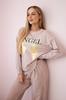 Komplet Bawełniany Dekatyzowany Angel Bluza + Spodnie Pudrowy Róż