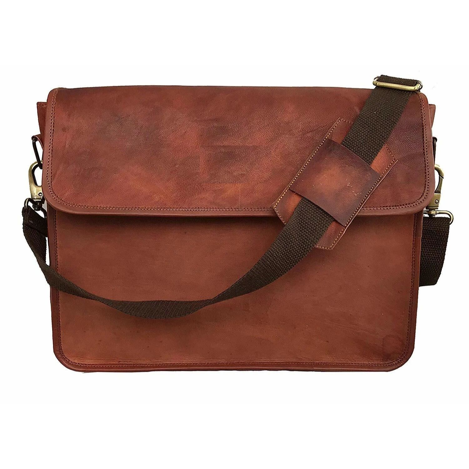 

Винтажный портфель-саквояж из гуманизированной кожи, сумка-мессенджер для ноутбука через плечо, мужской 16 x 12 x 5 in