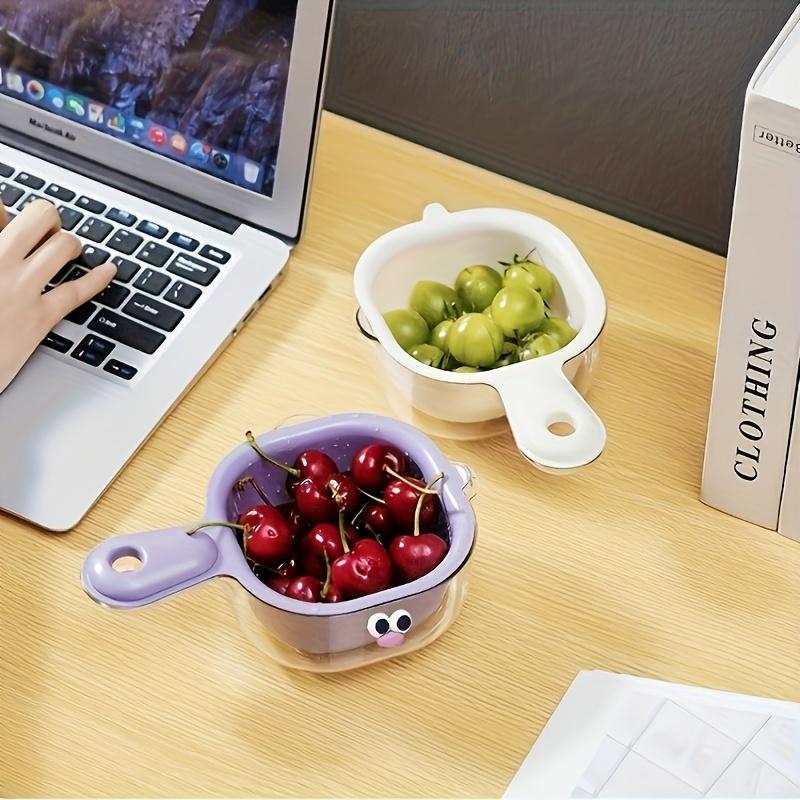 Duck-bill Dopamine Cute Handle Drain Basket Water Filter Double 2-in-1 Thickened Washing Basket Wash Fruit Household