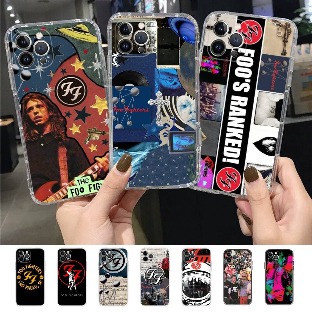 Band F-Foo F-Fighters Classic Rock Transparent Phone Case For IPhone 16 15 14 13 12 11 Pro Max Plus Soft Cover