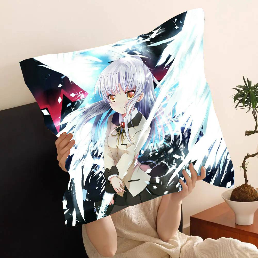 Tachibana Kanade Anime A-Angel Beats Pillow Case Fashion Square Pillowcase Bedroom Sofa Room Ins Decoration Leisure