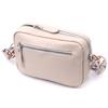 Textured Women's Bag Made of Genuine Leather Vintage 22660 White