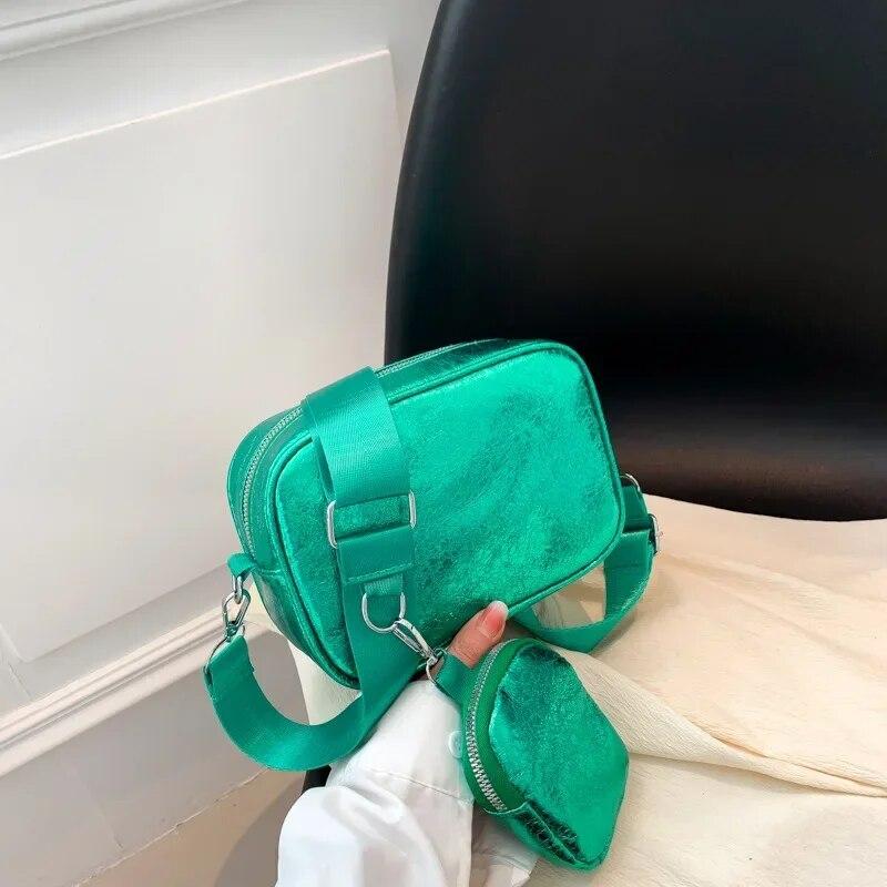 Retro Sequin Shoulder Bag New Women's Fashion Simple Messenger Tote Bag Square Bag Luxury Designer Handbag