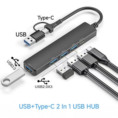 4 Port For HDD SSK USB HUB Type-C To Multi USB Splitter OTG Adapter For Macbook Xiaomi Huawei Cellphone Laptop Notebook Hard Driver USB 3.0 2.0