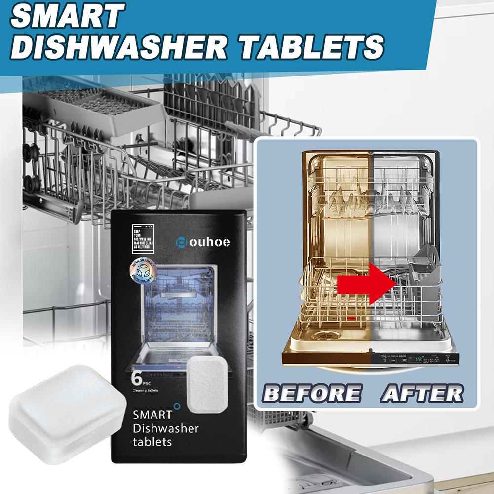 6pcs/box Descaling Detergent Strong Oil Stain Removal Descaling Tablets Remove Limescale Build Up and Odor Kitchen Cleaning Tool