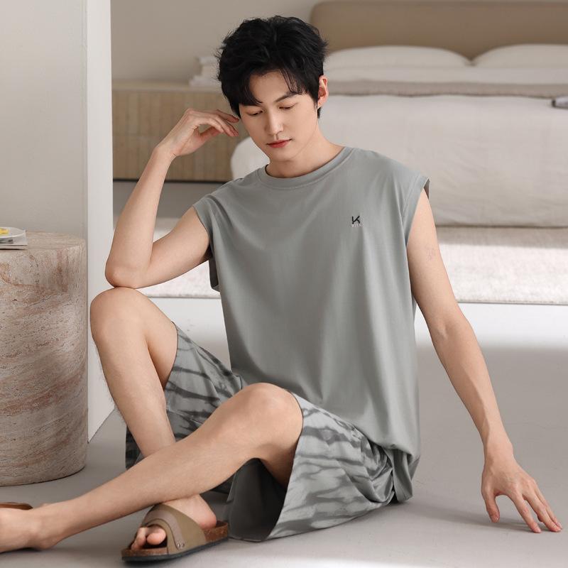 Pajamas Men's Summer Modal Sleeveless Vest Shorts Thin Casual Wear Relaxation Loungewear Set