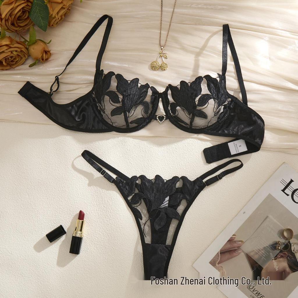 Ultra-Thin Sexy European & American Lingerie Set: Sensual Bra & Thong