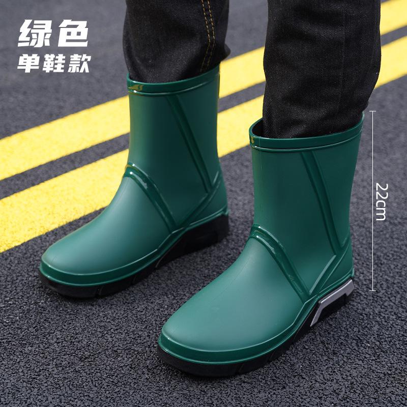 

2025 fashion flat men s rain shoes, medium tube non-slip waterproof fishing shoes water shoes men 39