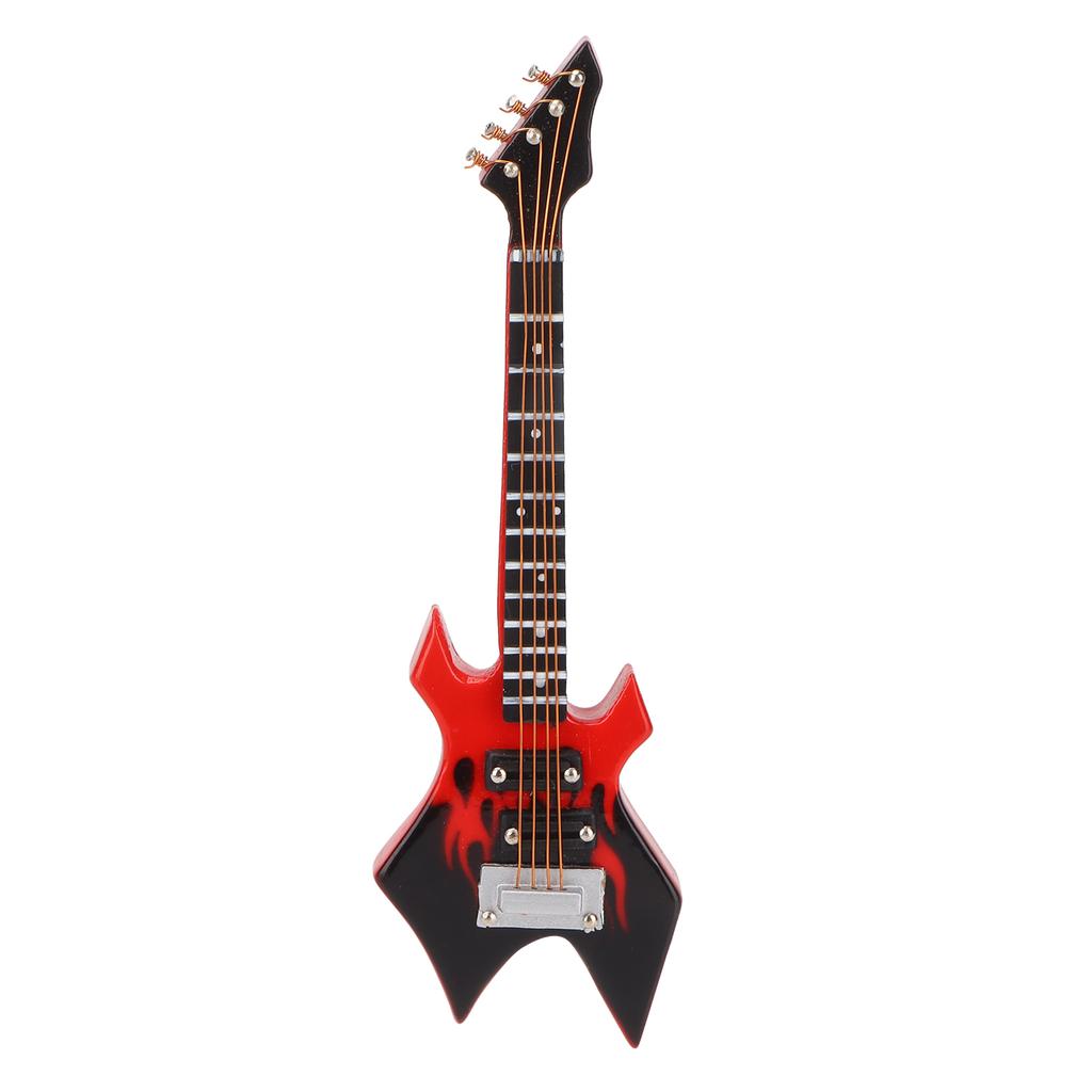 Bass Model Miniature Wooden Simulation Guitar Model Musical Instrument Ornaments