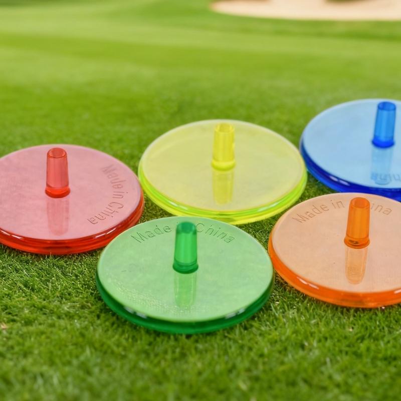 Transparent Colorful Golf Ball Position Markers Plastic Light weight Multicolor Selection Easyly Green Identification
