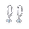 S925 Sterling Silver Demon Eye Zircon Ear Cuff & Geometric Hoop Earrings