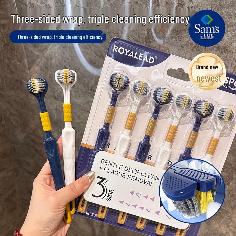 Triple Clean 3-Sided Soft Bristle Adult Toothbrush (6-Pack)