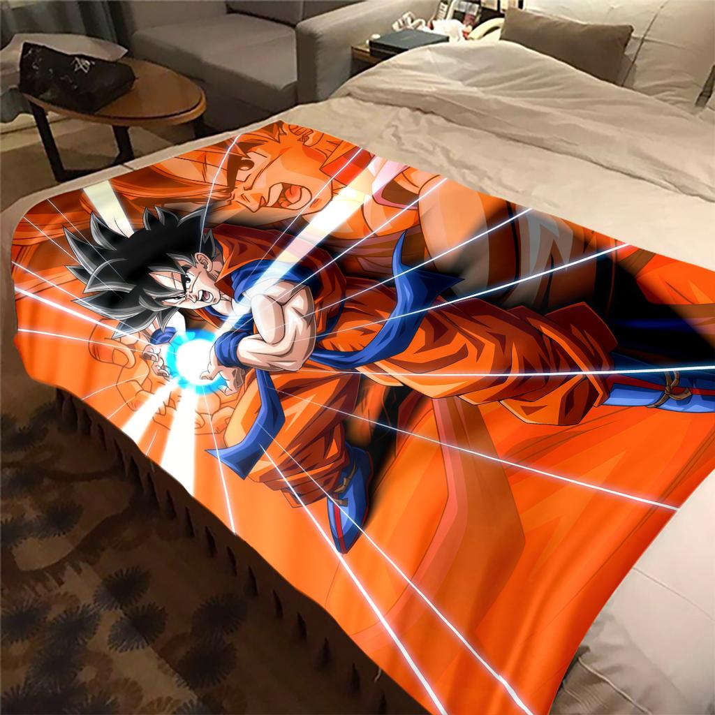 1 ks flanelová deka s potiskem DRAGON BALL, Vysoká kvalita, Pro všechna roční období, Domácí dekorace, Teplo a pohodlí, Perfektní jako vánoční dárky