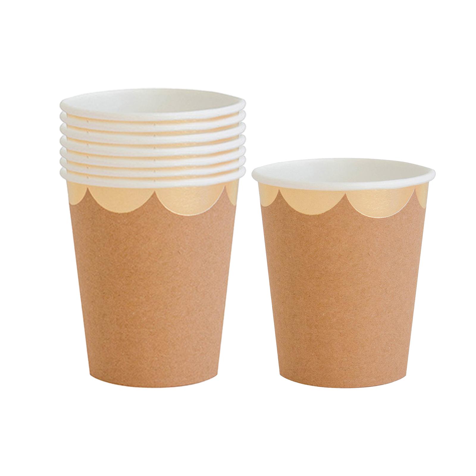 

8 шт. одноразовые бумажные стаканчики емкостью 270 мл, одноразовый набор компостируемой посуды, экологически разлагаемый Type 4