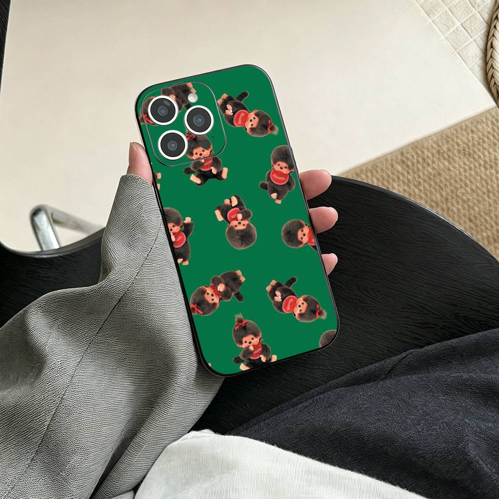 Cute M-monchhichis Phone Case For iPhone 17, 16,15,14,13,12,11 Plus,Pro Max, Others Soft Black Cover iPhone11PROMAX