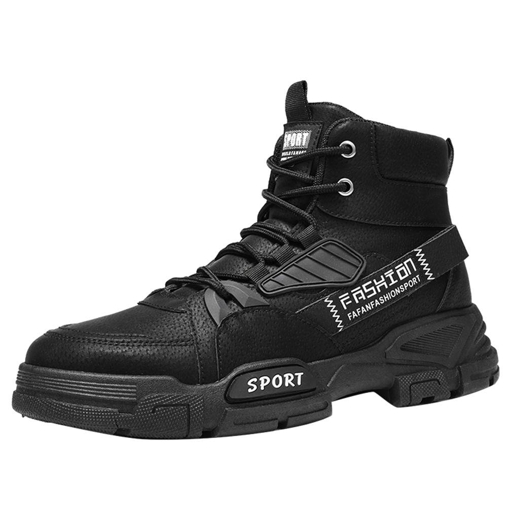 Buy Men's Shoes Thick Soled Hightop Leather Boots at affordable prices