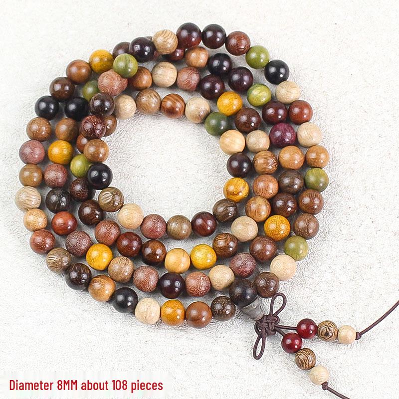 Wooden Sandalwood Buddhist Bead Bracelets - 108 Beads, Unisex Jewelry for Couples