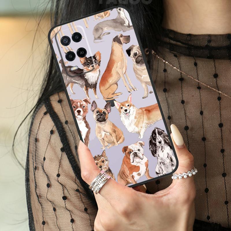 

French Bulldog Beagle Dogs Pattern Case For Oppo A5 Pro A15 A17 A57 A77 A18 A38 A58 A78 A98 A94 A74 A54 A40 A60 A80 A96 A76 A16 OPPO A17