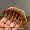 Green Sandalwood Carved Portable Scalp Massage Comb for Women