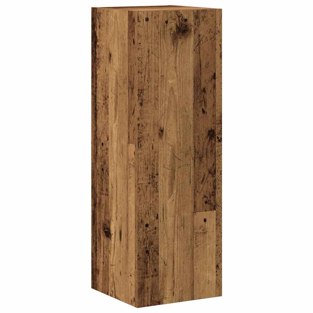 Wall Mounted TV Cabinets (Set of 4) Rustic Wood Look Engineered Wood