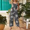 Women's Casual Jumpsuit Sleeveless Fashion Floral Print Jumpsuit