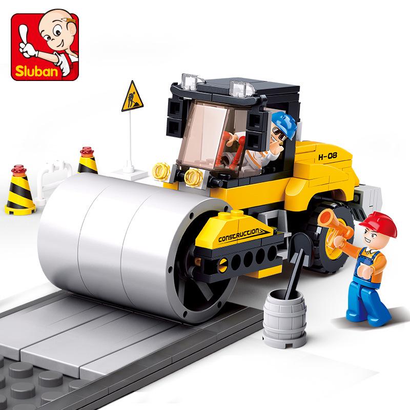 Xiao Luban 0539 Engineering Series Road Roller & Excavator Building Blocks Toy