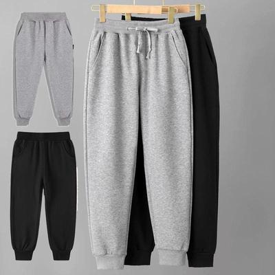 Podzimní Nový Styl Unisex Bavlněné Tepláky - Volný Střih pro Studenty & Dospělé, Černá/Šedá