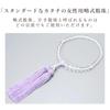 Women's Buddhist Prayer Beads, Kyoto Style, Crystal Design with Fujiun Stone and Silk Matsukaze Tassel, Suitable for All Sects, Ideal for Informal