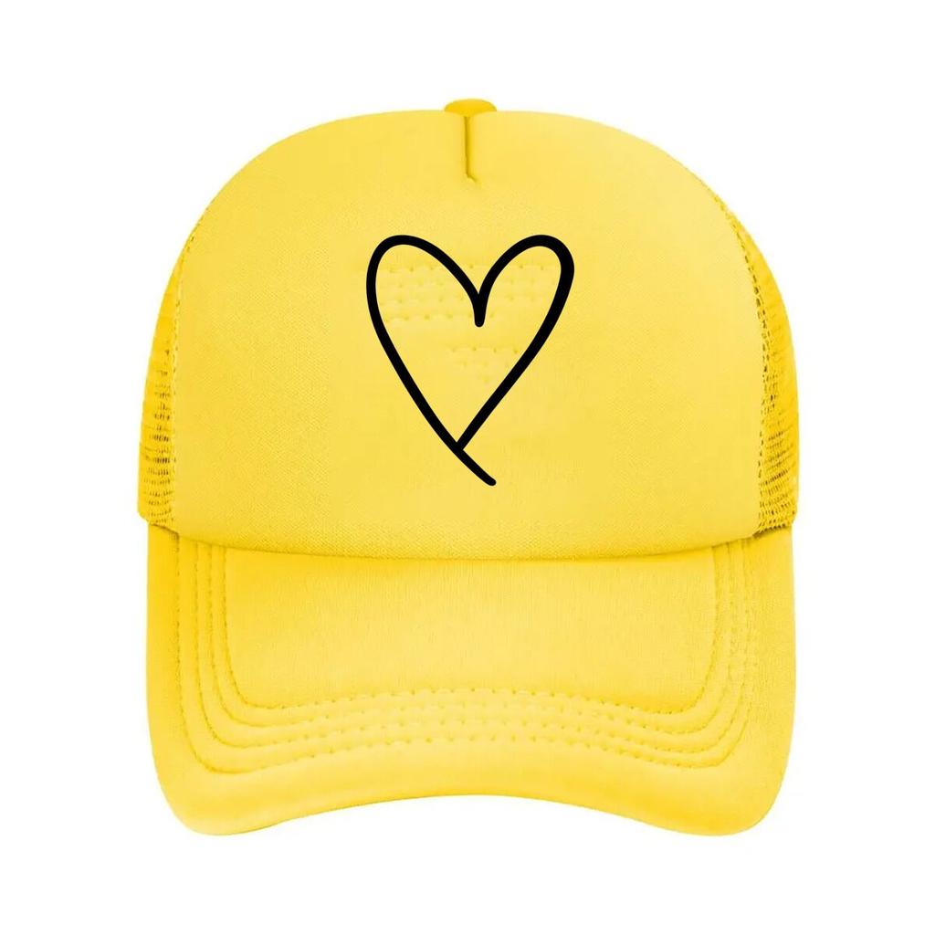 Heart Graphic Casual Wear Mesh Baseball Cap