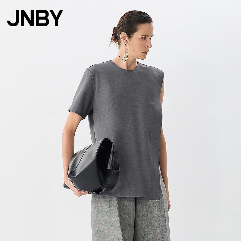 JNBY 2025 Spring Relaxed Short-Sleeve Round Neck Blouse
