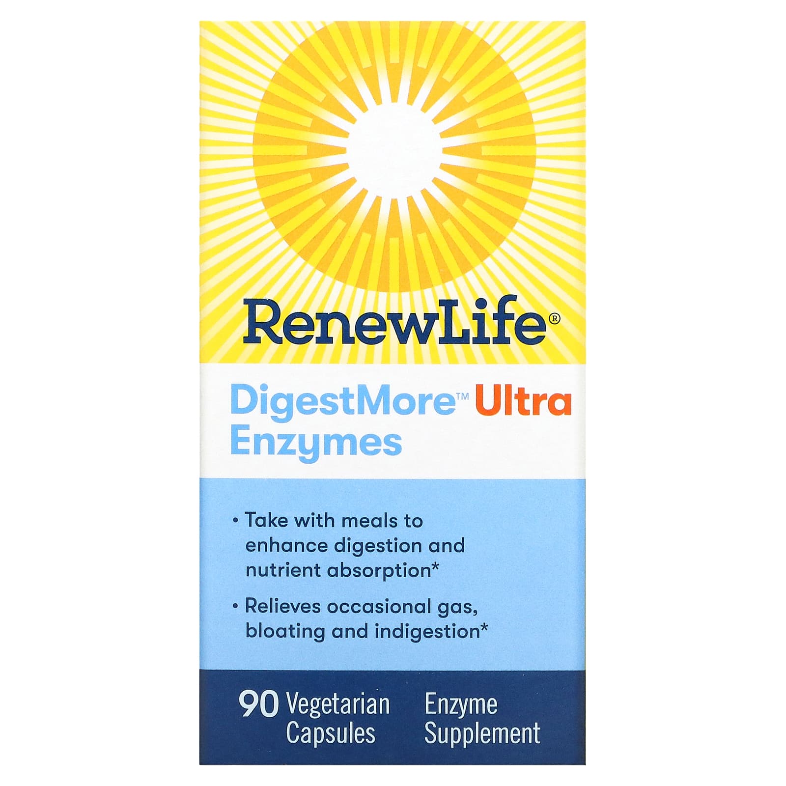 

Renew Life, DigestMore Ultra Enzyme, 90 вегетаріанських капсул