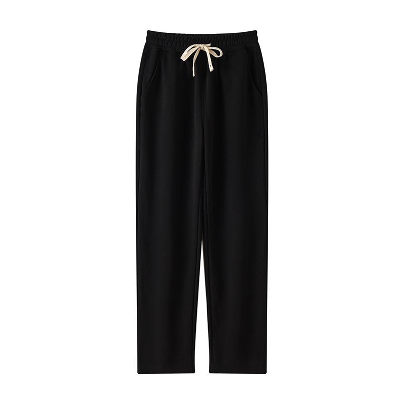 Sports casual pants fleece men's straight-leg pants trousers simple versatile fleece thickened loose casual sweatpants