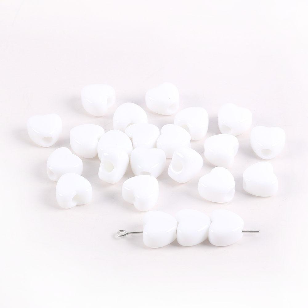 Acrylic Large Hole Beaded Solid Color Beads Love Beads Loose Beads Peach Heart Handmade Diy Necklace Mobile Phone Chain Accessories