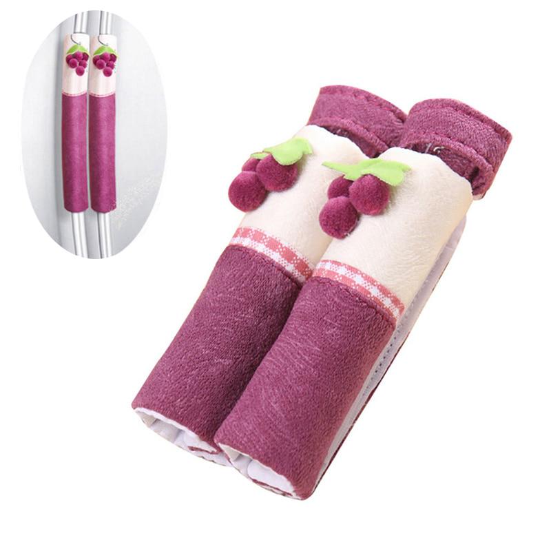 1 par algodon refrigerador manija puerta manija protectora funda de nevera utensilios de cocina de guantes